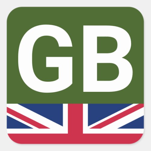 British Racing Green Square Sticker