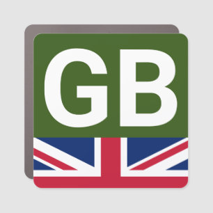 British Racing Green with UK half flag Car Magnet