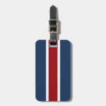 British Racing Stripe Red White Blue Luggage Tag at Zazzle