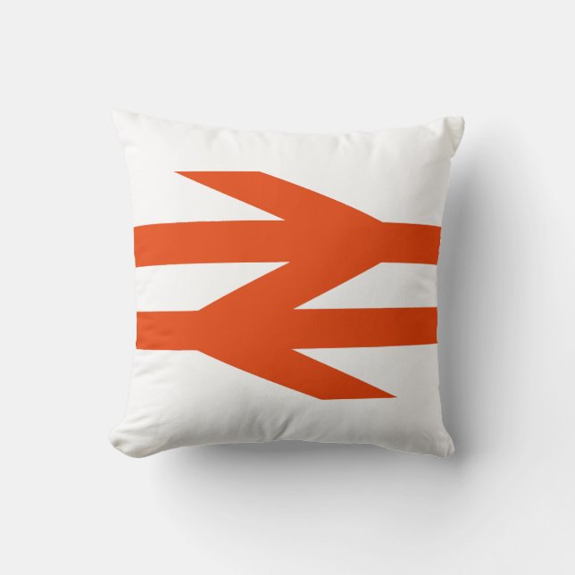 British Rail Double Arrow Logo Throw Pillow (Front)