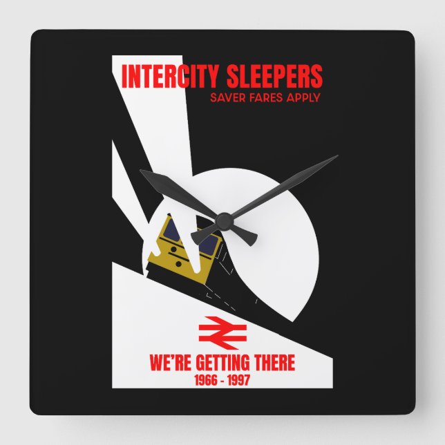 British Rail Train Enthusiast Square Wall Clock (Front)