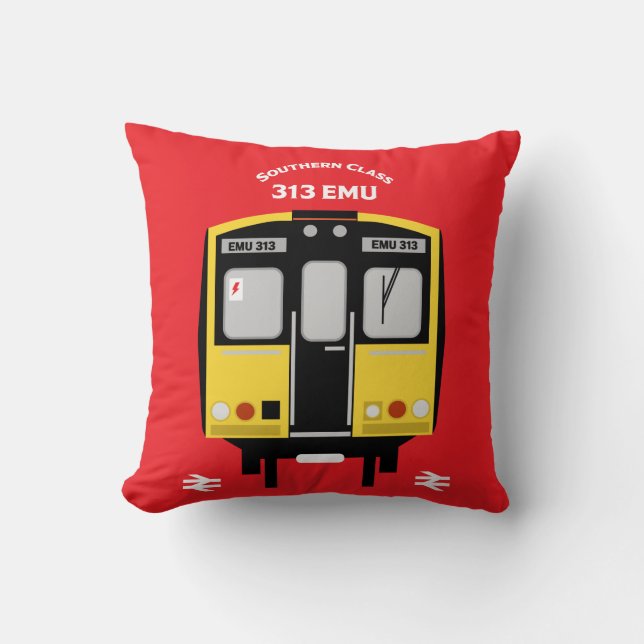 British Rail Train Enthusiast Throw Pillow (Front)