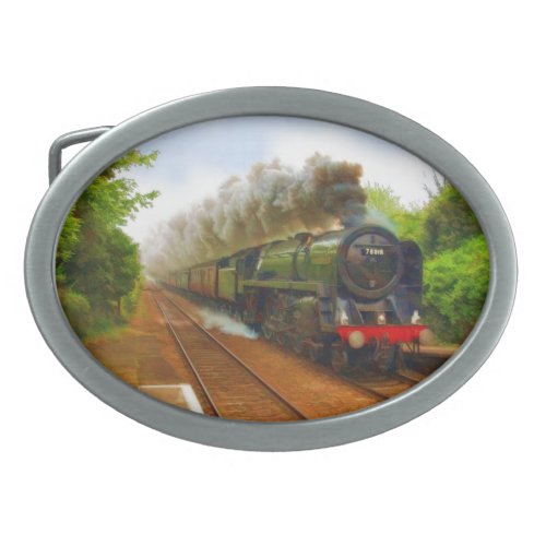 British Railway Steam Train Art IV Belt Buckle