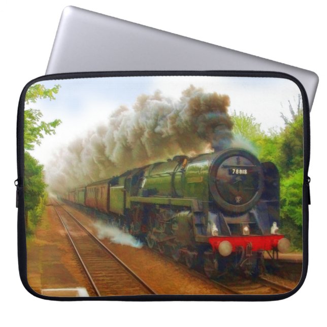 British Railway Steam Train for Trainspotters Art Laptop Sleeve (Front)
