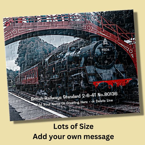 British Railways  2_6_4T no80136 _ Add Name Jigsaw Puzzle