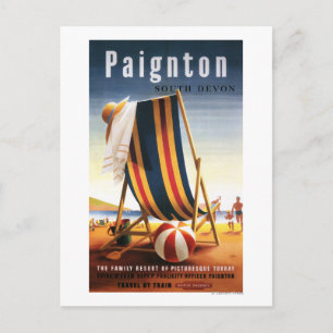 British Railways Beach Chair and Ball Poster Postcard
