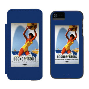 British Railways Girl and Beachball Poster iPhone SE/5/5s Wallet Case