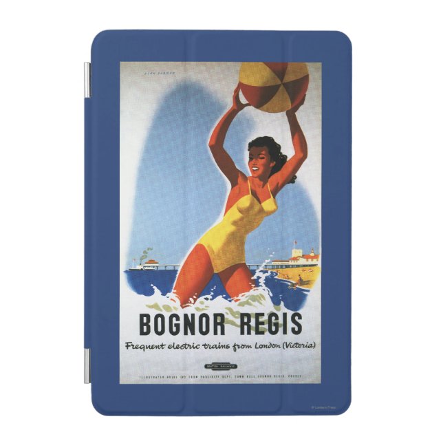 British Railways Girl and Beachball Poster iPad Mini Cover (Front)