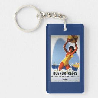 British Railways Girl and Beachball Poster Keychain