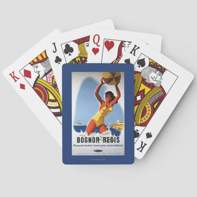British Railways Girl and Beachball Poster Poker Cards (Back)