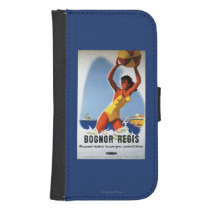 British Railways Girl and Beachball Poster Samsung S4 Wallet Case