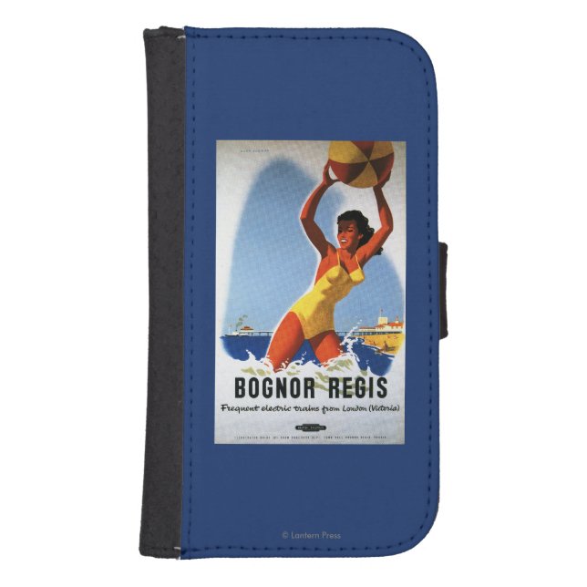 British Railways Girl and Beachball Poster Samsung Galaxy Wallet Case (Front)