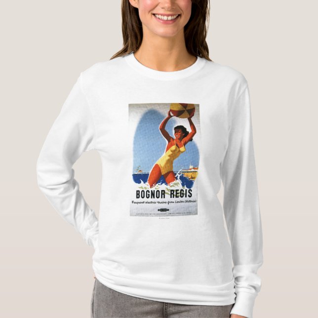 British Railways Girl and Beachball Poster T-Shirt (Front)