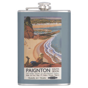 British Railways Girl Looking over a Cliff Flask