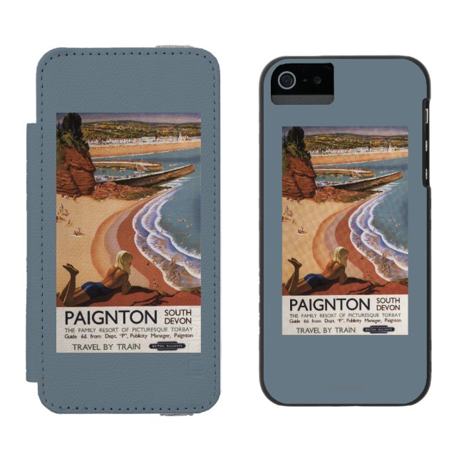 British Railways Girl Looking over a Cliff Incipio iPhone Wallet Case (Side by Side)