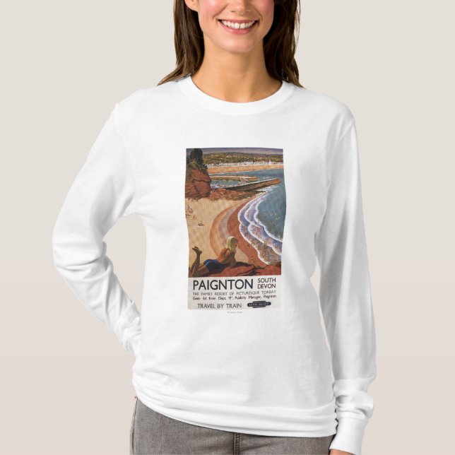 British Railways Girl Looking over a Cliff T-Shirt (Front)