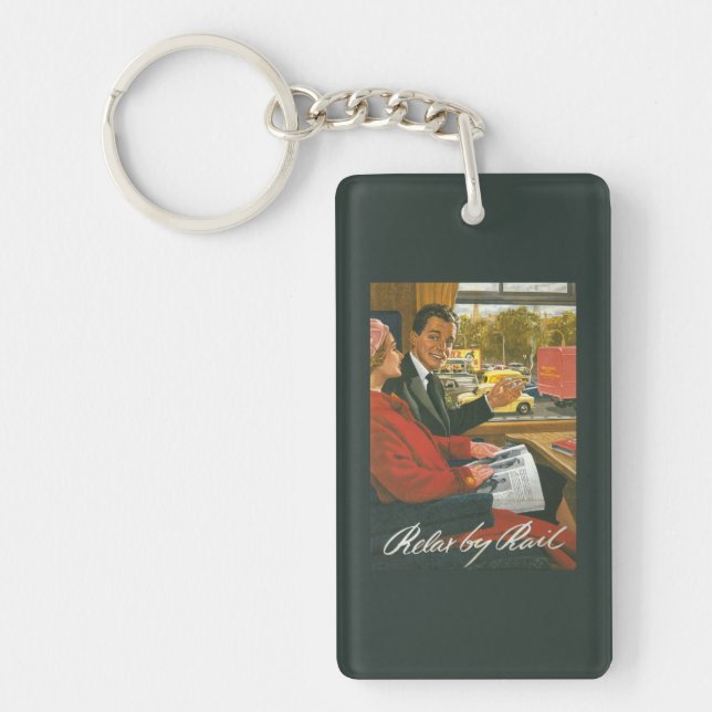 British Railways Relax by Rail Poster Keychain (Front)