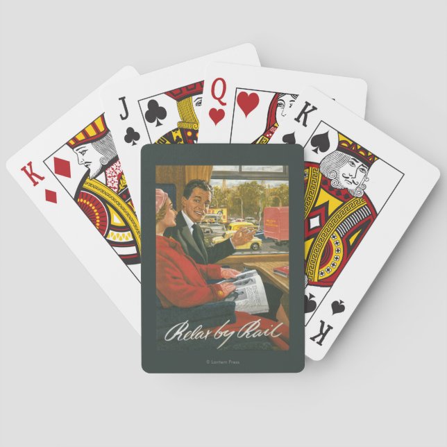 British Railways Relax by Rail Poster Poker Cards (Back)