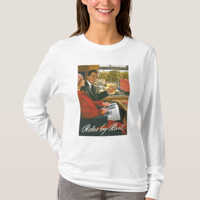 British Railways Relax by Rail Poster T-Shirt (Front)