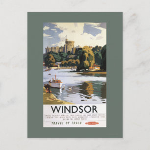 British Railways Windsor Castle Thames Poster Postcard