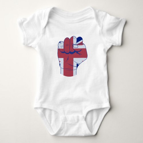 British Raised Fist Baby Bodysuit