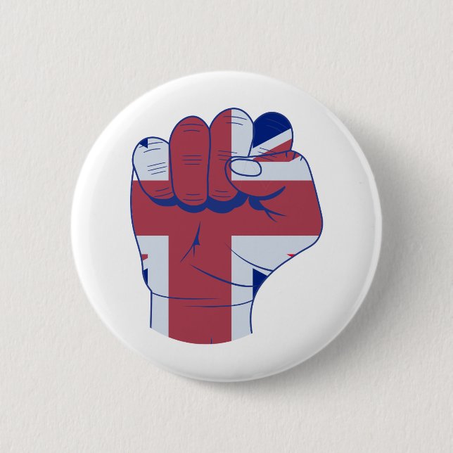 British Raised Fist Button (Front)