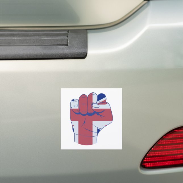 British Raised Fist Car Magnet (In Situ)