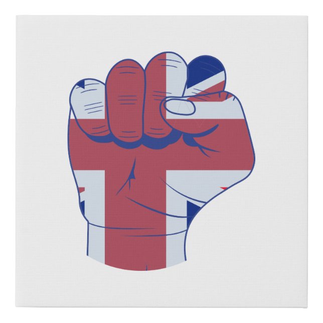 British Raised Fist Faux Canvas Print (Front)