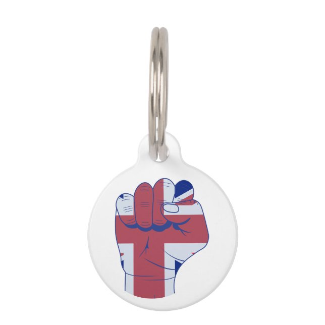 British Raised Fist Pet ID Tag (Front)