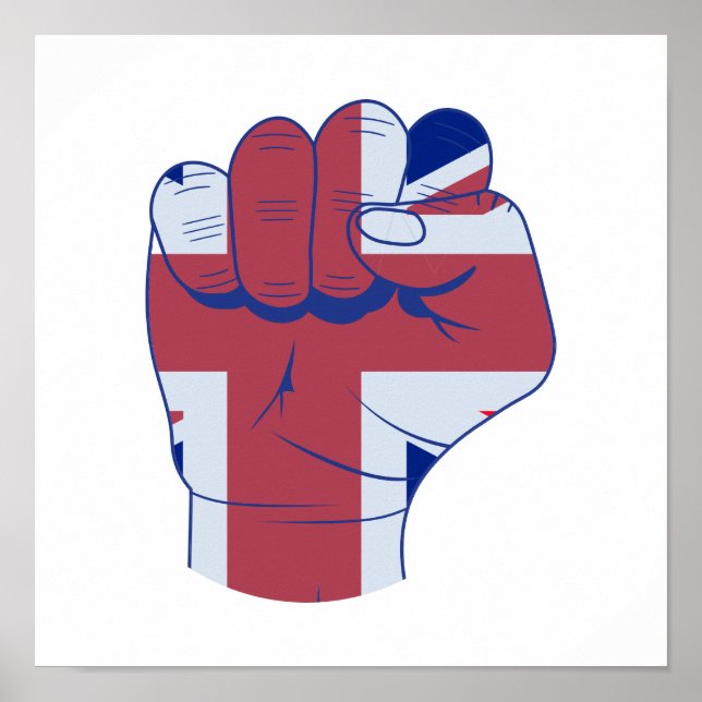 British Raised Fist Poster (Front)