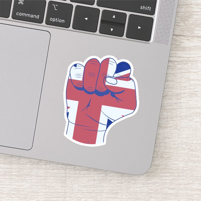 British Raised Fist Sticker (Detail)