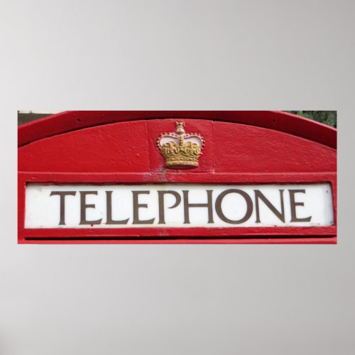 British Red Box Phone Booth Poster