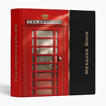 British Red Phone Booth Messages Binder by EnglishTeePot at Zazzle