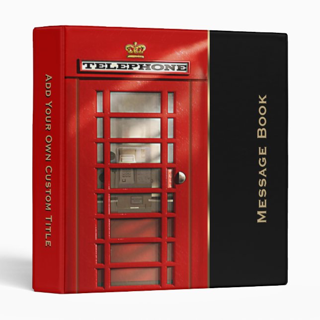 British Red Phone Booth Messages Binder (Front/Spine)