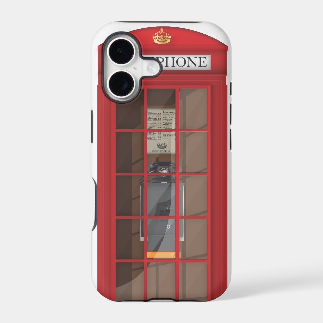 British Red Public call box Iphone Case (Back)