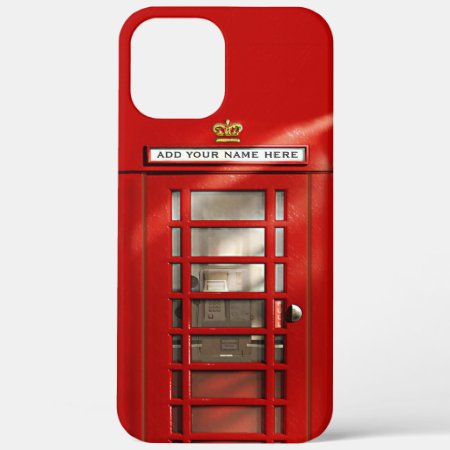 British Red Telephone Booth Personalized Iphone 12 Pro Max Case