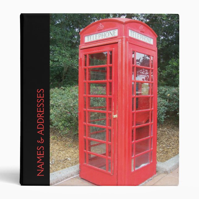 British Red Telephone Box 3 Ring Binder (Front)