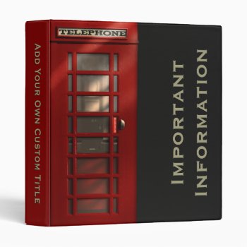 British Red Telephone Box Binders by EnglishTeePot at Zazzle