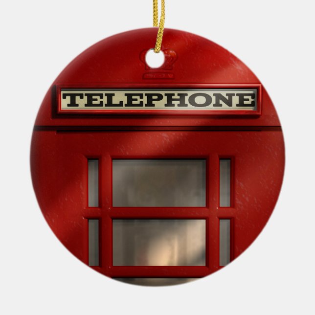 British Red Telephone Box Custom Ornament (Front)