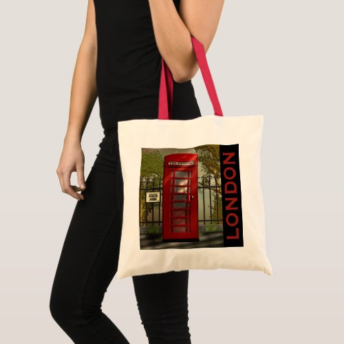 British Red Telephone Box London Tote