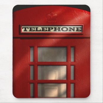 British Red Telephone Box Mousepad by EnglishTeePot at Zazzle