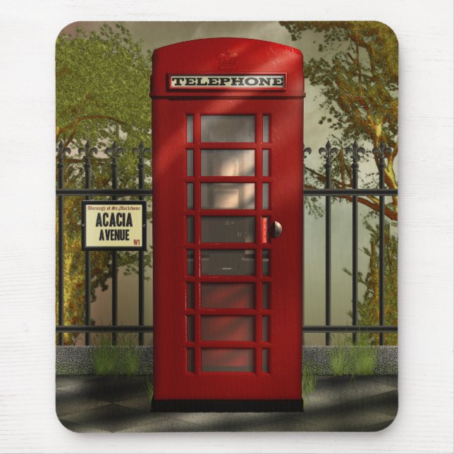 British Red Telephone Box Mousepad (Front)