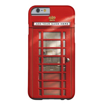 British Red Telephone Box Personalized Barely There Iphone 6 Case by EnglishTeePot at Zazzle