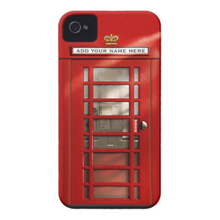 British Red Telephone Box Personalized Iphone 4 Case
