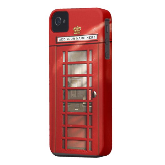British Red Telephone Box Personalized Case-Mate iPhone Case (Back Left)