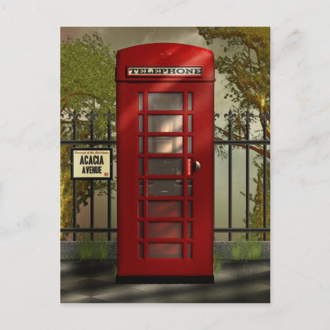 British Red Telephone Box Postcard (Front)
