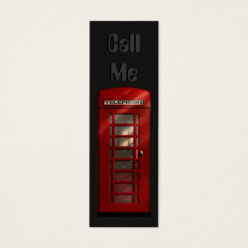 British Red Telephone Box Skinny Profile Cards Business Card Template