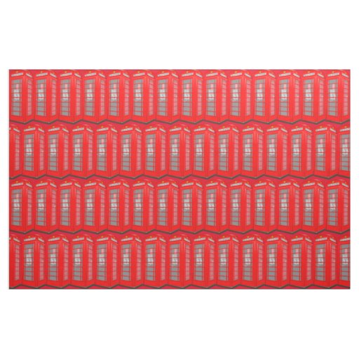 British Red Theme London Phone Booth Fabric
