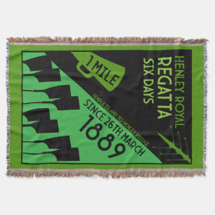 British River Thames Regatta Picnic Throw Blanket