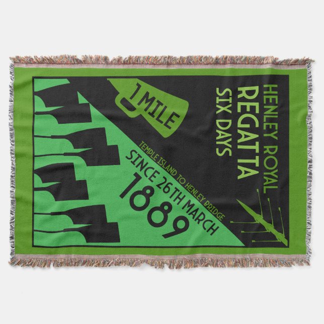 British River Thames Regatta Picnic Throw Blanket (Front)